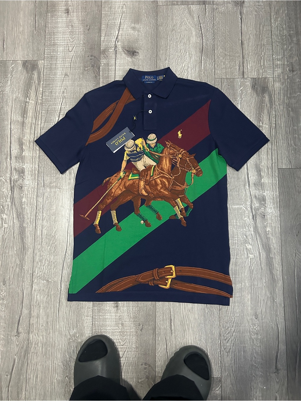 NWT Polo Ralph Lauren Polo Shirt Mens Small Horse Graphic Equestrian Sold Out